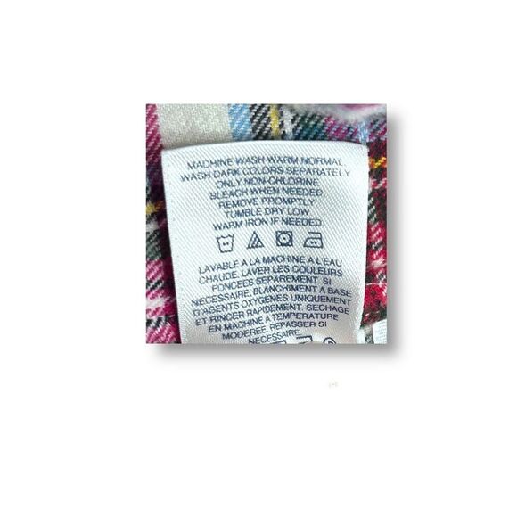 Lands' End 14P Plaid Flannel Shirt Multicolor Cotton Button Up Long Sleeve Cozy - Picture 6 of 8